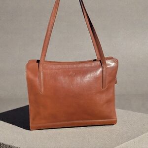 Monsac Rich Brown Leather Shoulder Bag